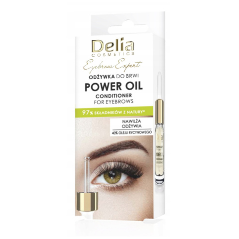 DELIA Odżywka do Brwi z zakraplaczem POWER OIL 40% Olej Rycynowy 10ml