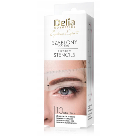 Delia Eyebrow Expert SZABLONY do BRWI - 10 Różnych Kształtów