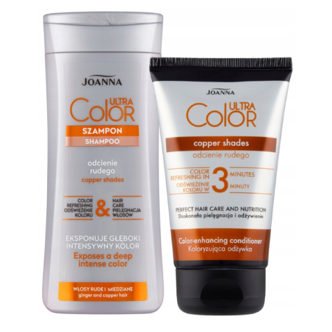 Joanna Ultra Color Szampon + Odżywka Zestaw do Włosów Odcienie Rudego